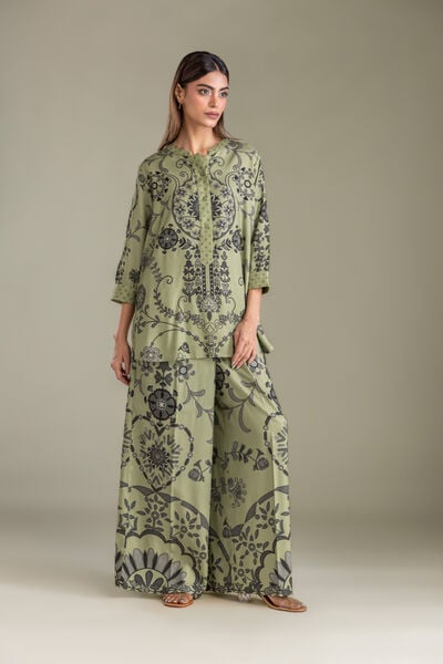 Printed | Viscose Crepe | Floral Viscose Trousers | GBP 25.00