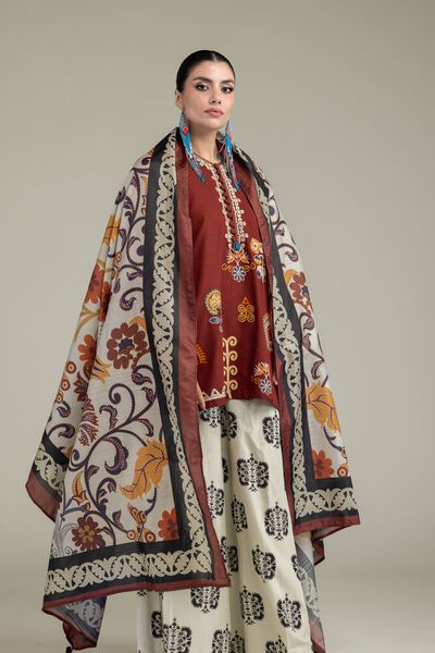 Embroidered | Polyester Silk | Floral Silk Dupatta | GBP 25.00