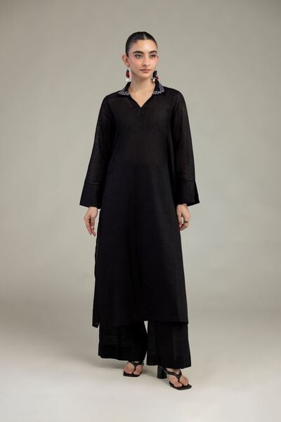 Dyed | Textured Cotton | Black Cotton Pants | GBP 25.00