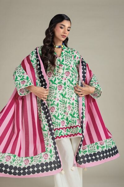 Printed | Cambric | 3-Piece Floral Suit | GBP 50.00