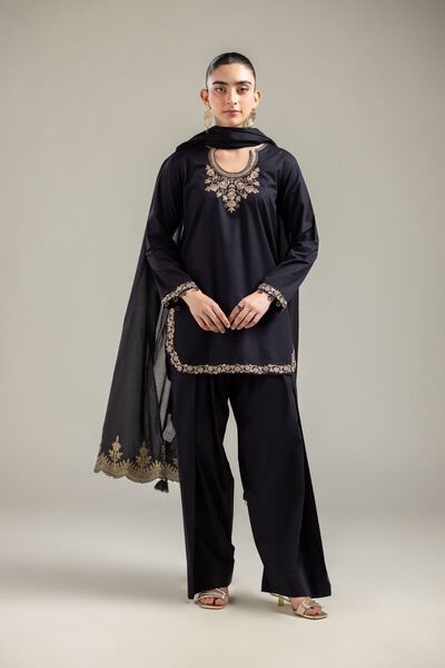 Embroidered |Cotton Dobby | Solid Black Shalwar | GBP 20.00