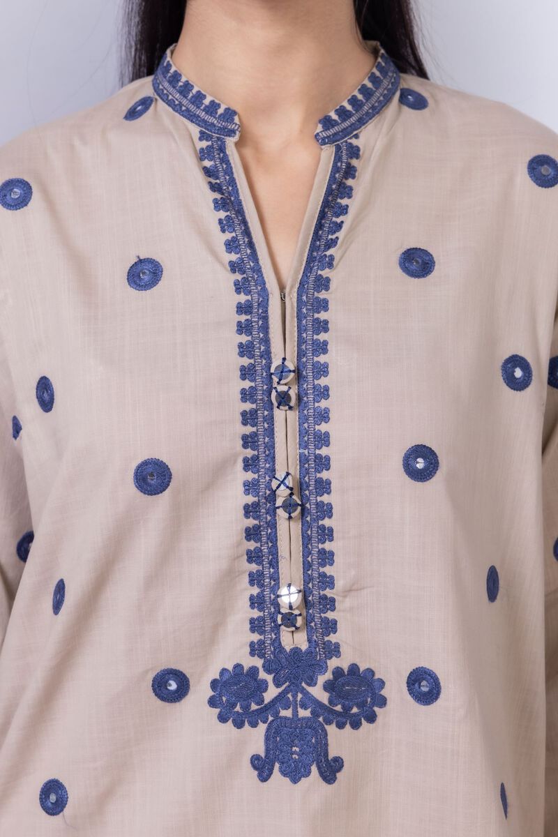 Embroidered | Crosshatch Poplin | Kurta | GBP 12.50