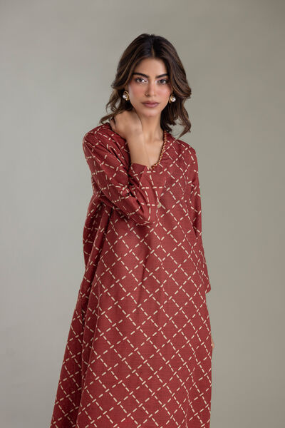 Printed | Light Khaddar | Longline Khaddar Kurta | GBP 30.00