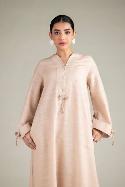 Dyed | Textured Cotton | Longline Tassel Kurta | GBP 20.00