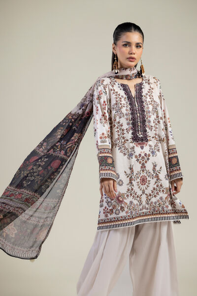 Embroidered | Cotton Dobby | Floral Tailored 3-Piece | GBP 42.00