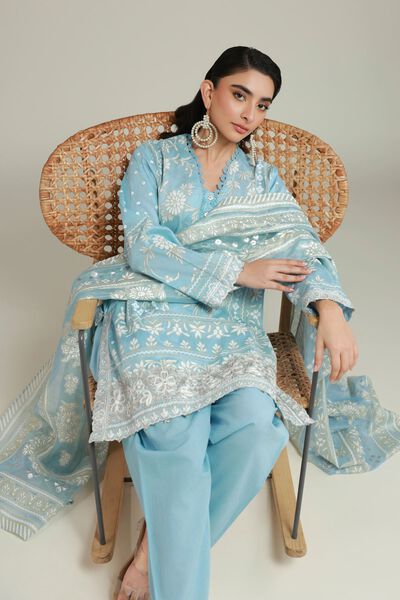 Embroidered | Cambric | Tailored 3-piece Set | GBP 70.00