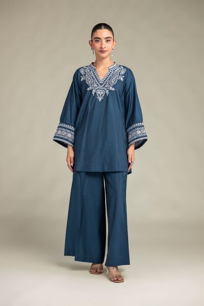 Printed | Raw Silk | Solid Teal Pants | GBP 20.00