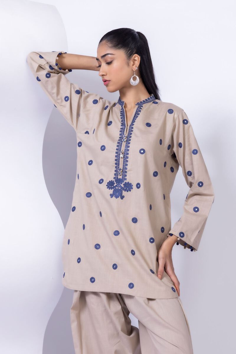 Embroidered | Crosshatch Poplin | Kurta | GBP 12.50
