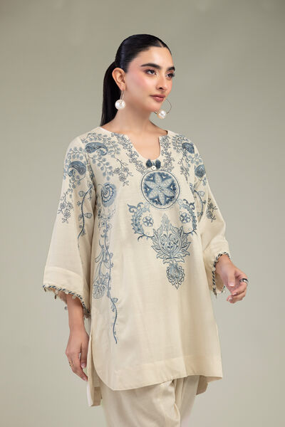 Embroidered | Raw Silk | Short Silk Kurta | GBP 50.00