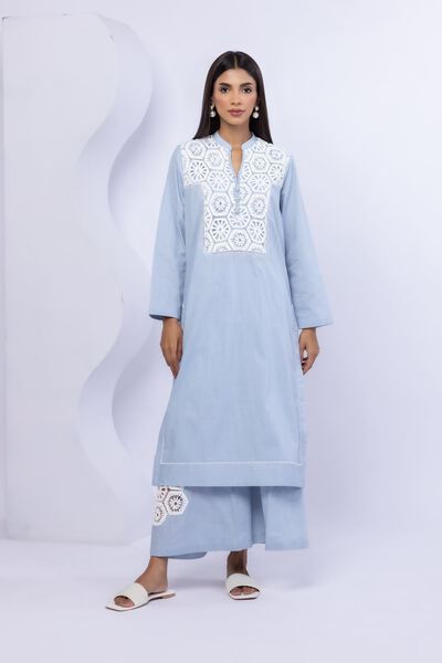 Embroidered | Crosshatch Poplin | Kurta | GBP 30.00
