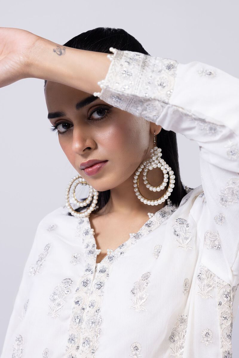 Embroidered | Polyester Crinkle Chiffon | Kurta | GBP 60.00