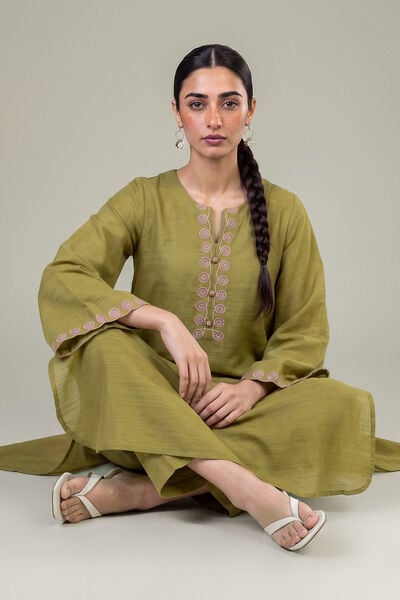 Embroidered | Light Khaddar | Longline Khaddar Kurta | GBP 35.00