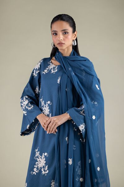 Embroidered | Chiffon | Floral Draped Dupatta | GBP 25.00