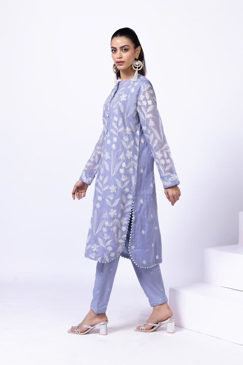 Embroidered | Cotton Zari Organza | Kurta | GBP 60.00