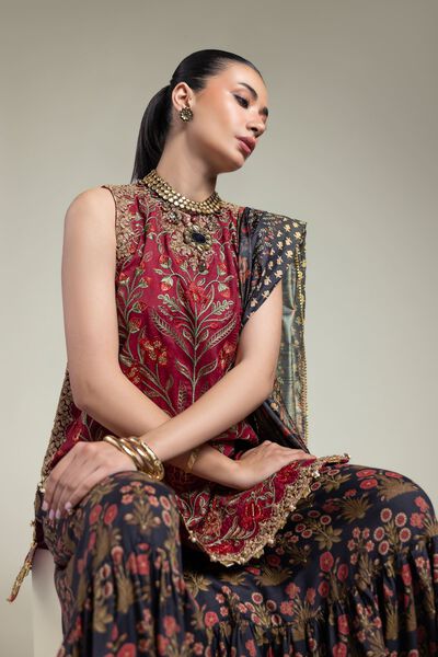 Embroidered | Raw Silk | Three-Piece Silk Set | GBP 155.00