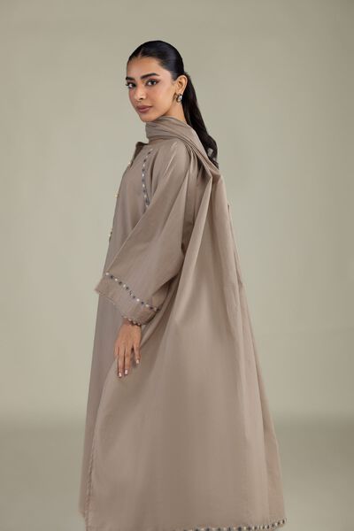 Textured Lawn | Embroidered | Beige Lawn Dupatta | GBP 25.00