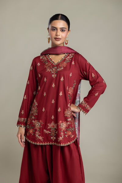 Embroidered | Raw Silk | Floral Silk Kurta | GBP 60.00