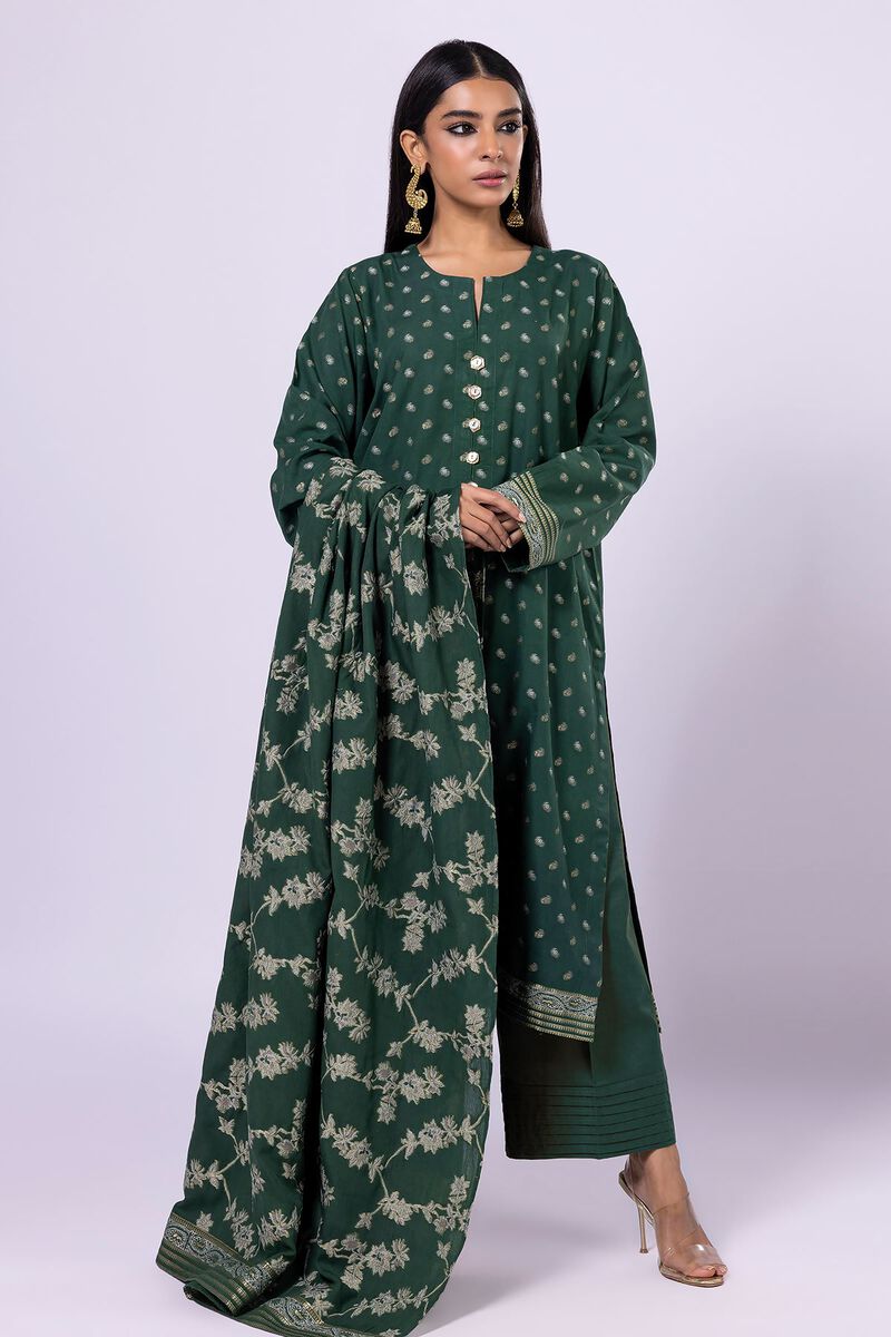 Dyed | Cotton Brosha Jacquard | Fabrics 3 Piece | null