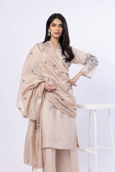 Embroidered | Cotton Net YD with White/Black Warp | Dupatta | GBP 25.00