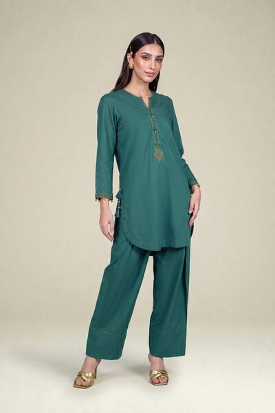 Embroidered | Cambric | Solid Teal Shalwar | GBP 25.00