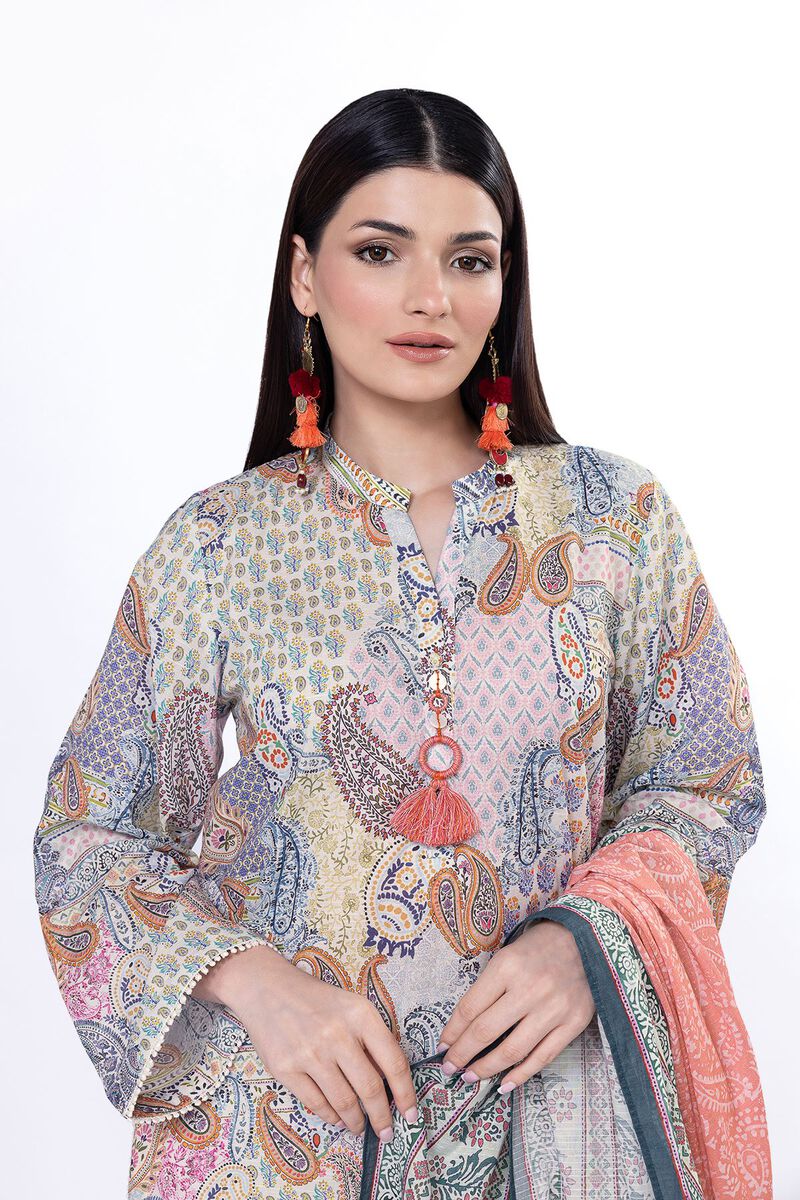 Printed | Slub Lawn | Fabrics 3 Piece | GBP 17.50
