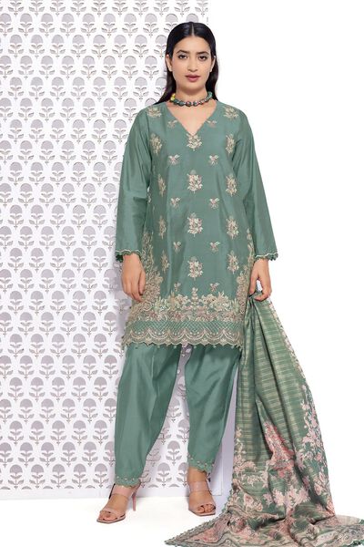 Embroidered | Dull Raw Silk | Tailored 3 Piece | GBP 40.00