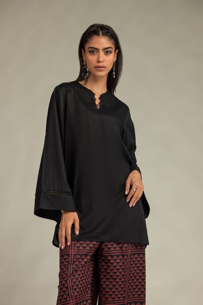 Printed | Cambric | Black Short Kurta | GBP 15.00
