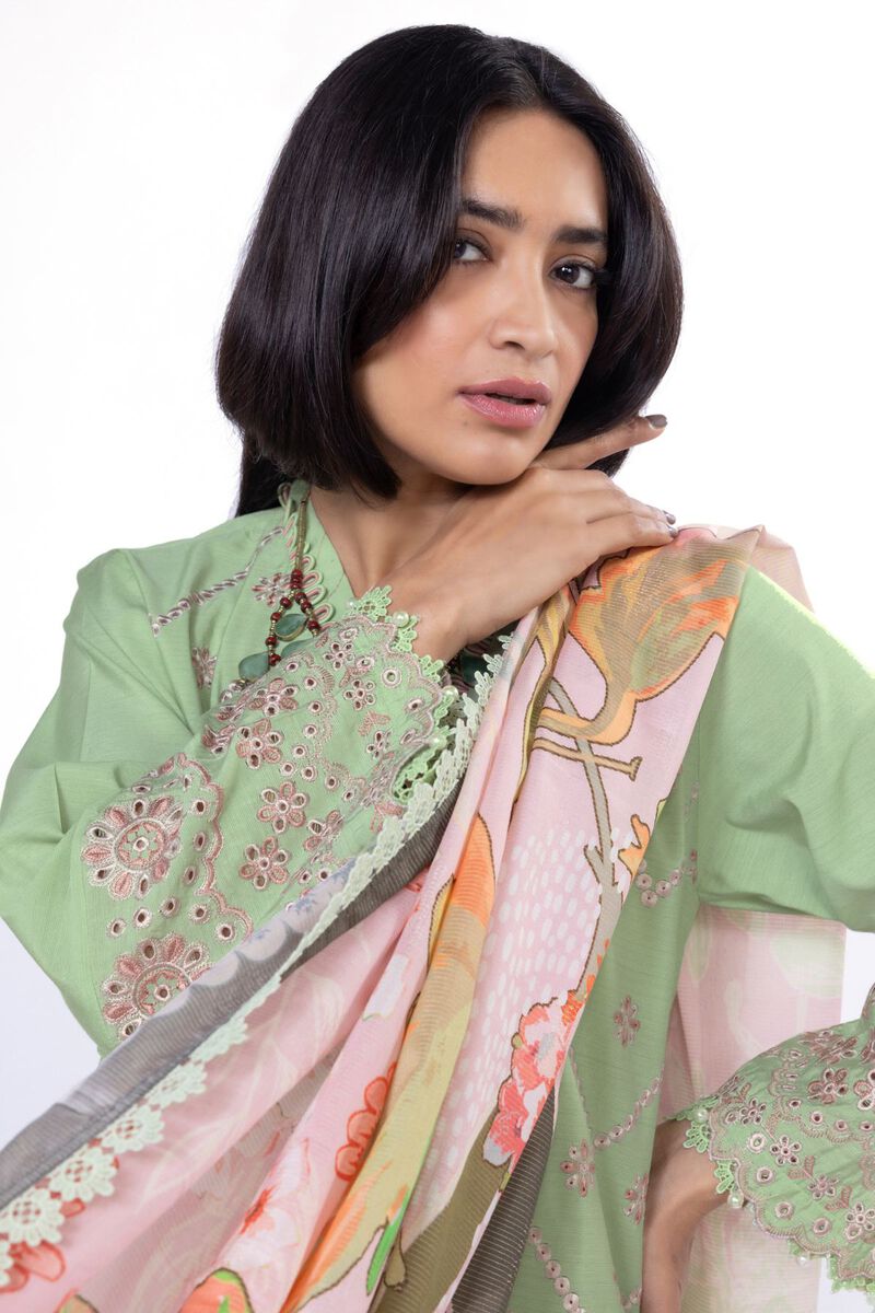 Embroidered | Dull Raw Silk | Fabrics 3 Piece | GBP 32.50