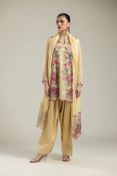 Raw Silk | Yellow Solid Shalwar | GBP 25.00