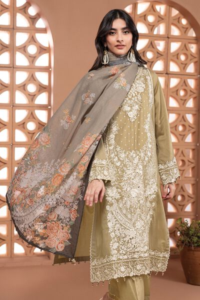 Cambric | Embroidered | Fabrics 3 Piece | GBP 22.50