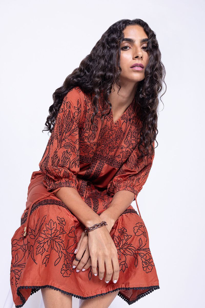 Embroidered | Cotton Viscose | Maxi Dress | null