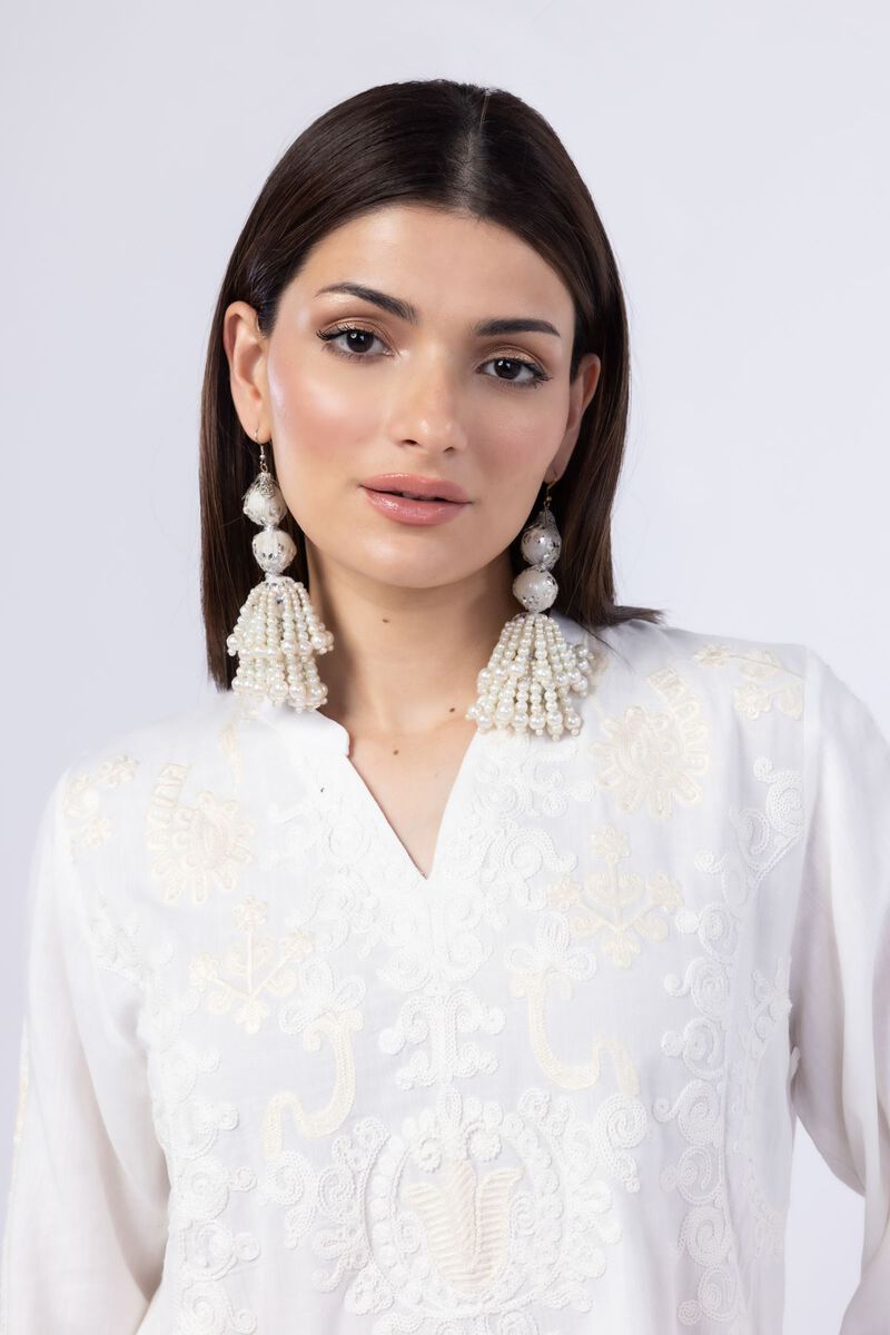Embroidered | Crosshatch Raw Silk | Kurta | GBP 20.00