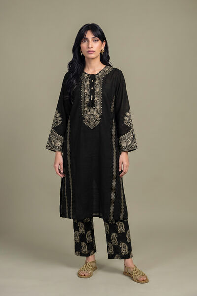 Printed | Light Khaddar | Black Printed Pants | GBP 30.00