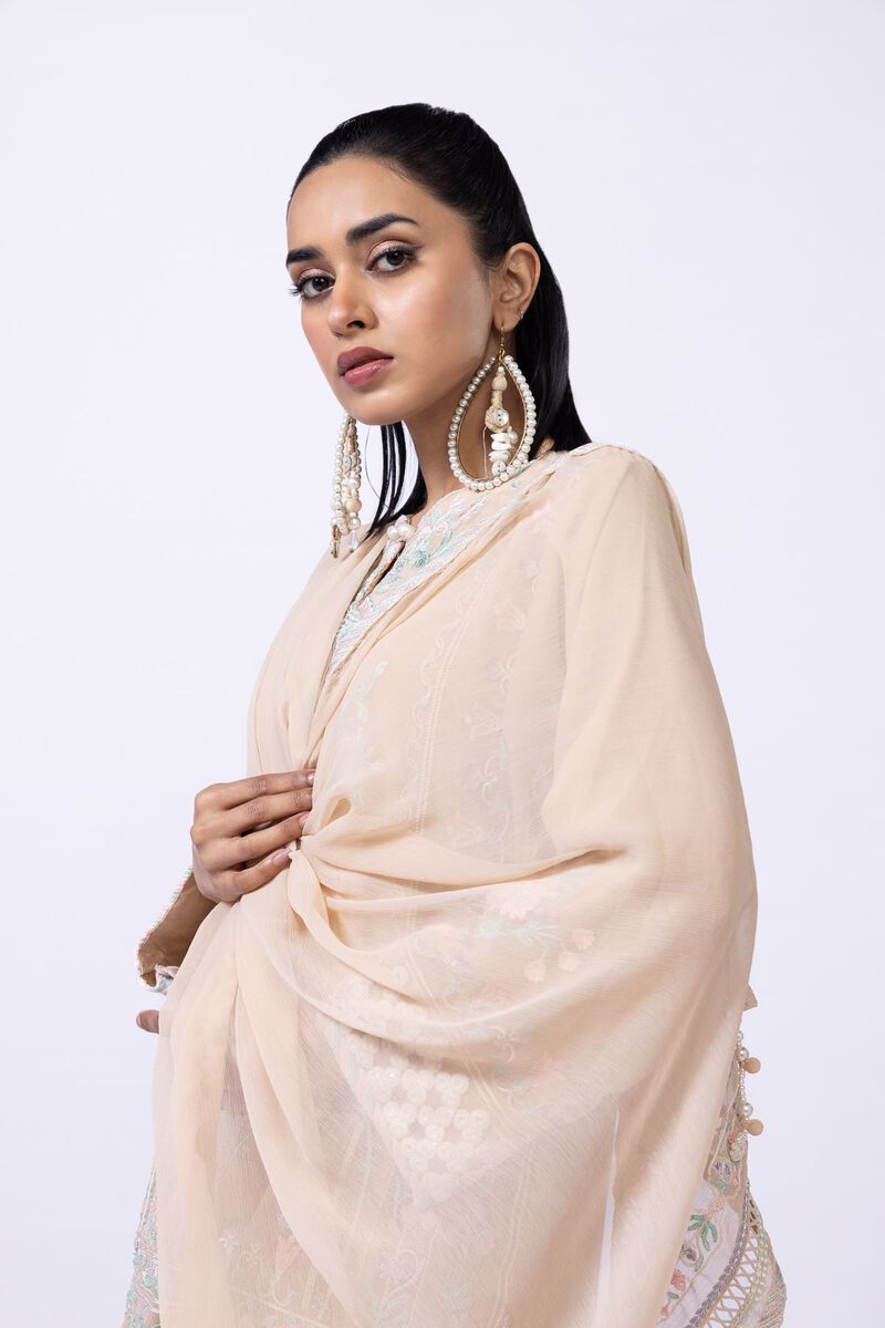 Embroidered | Polyester Crinkle Chiffon | Dupatta | GBP 25.00