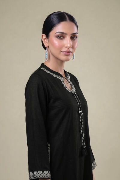 Embroidered | Light Khaddar | Black Khaddar Kurta | GBP 45.00