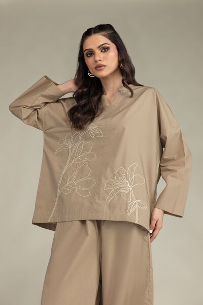 Embroidered | Poplin | Floral V-Neck Blouse | GBP 25.00