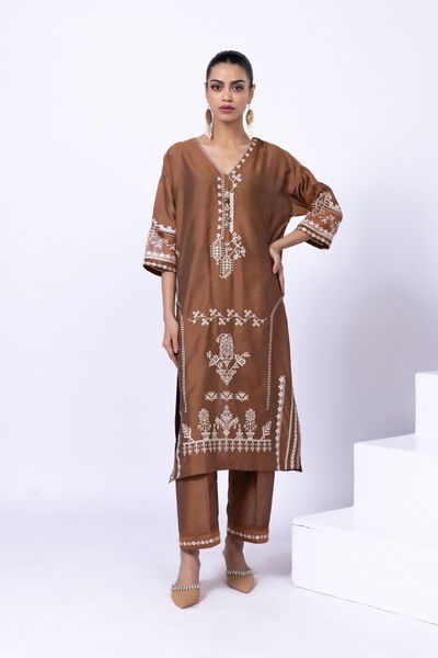 Embroidered | Raw Silk | Pants | GBP 6.00