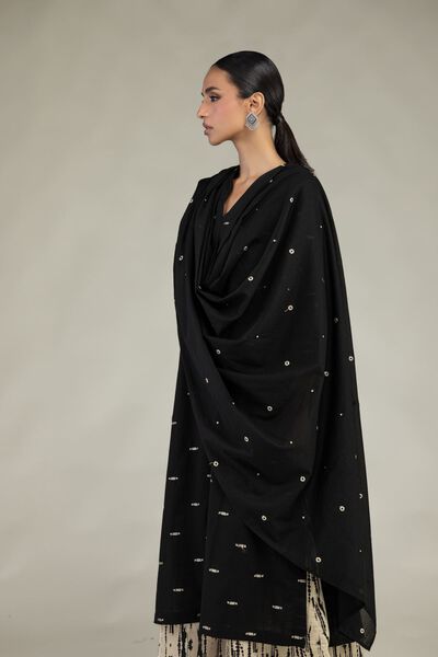 Textured Lawn | Embroidered | Black Lawn Dupatta | GBP 30.00