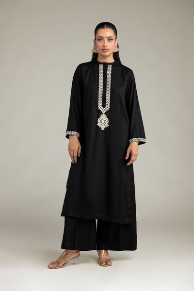Dyed | Raw Silk | Solid Black Pants | GBP 25.00