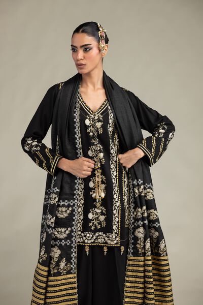 Printed | Raw Silk | 3-Piece Co-ord Set | GBP 130.00