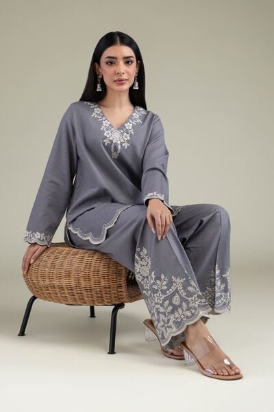 Embroidered | Cotton Dobby | Floral Cotton Kurta | GBP 25.00