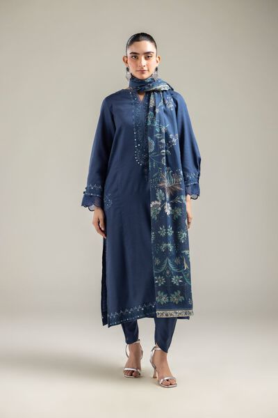 Embroidered |Cotton Dobby | Cotton Navy Shalwar | GBP 15.00