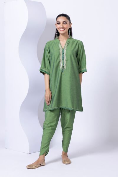 Embroidered | Chambray | Kurta | GBP 25.00