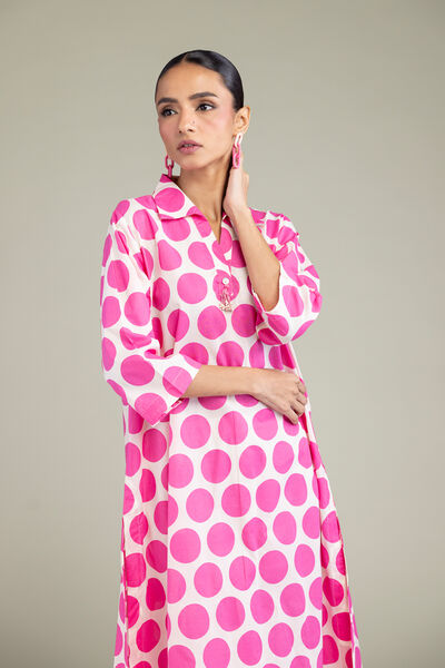 Printed | Cambric | V-Neck Cambric Kurta | GBP 15.00