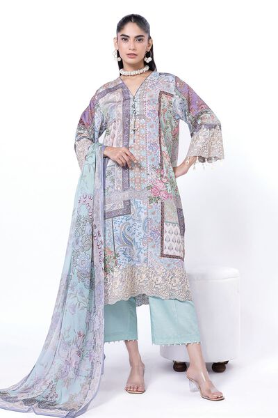 Embroidered | Cotton Satin | Fabrics 3 Piece | GBP 27.50