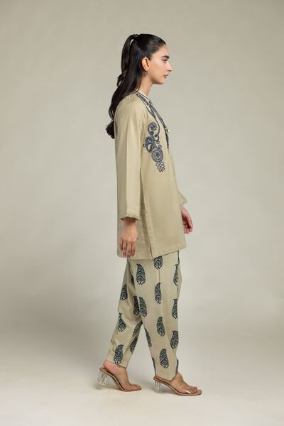 Embroidered | Cambric | Beige Paisley Shalwar | GBP 25.00