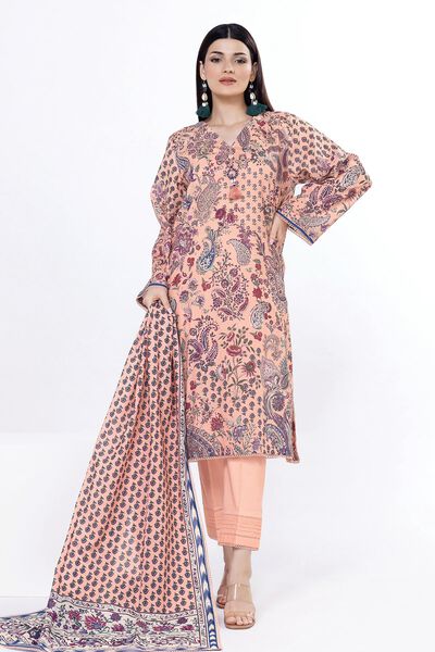 Printed | Slub Lawn | Fabrics 3 Piece | GBP 17.50