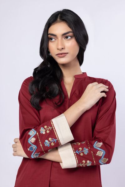 Embroidered | Crosshatch Poplin | Kurta | GBP 25.00