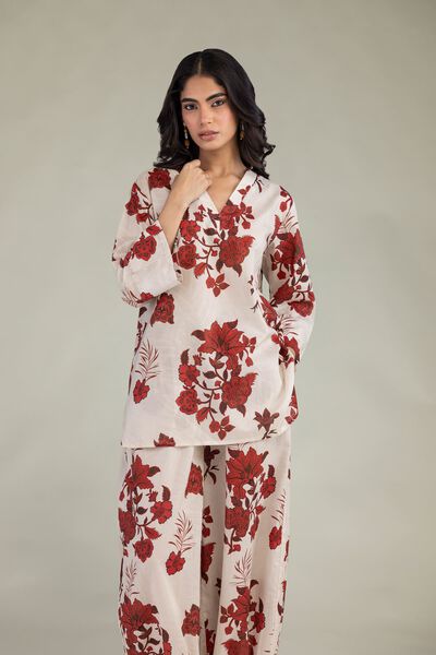 Printed | Cambric | Floral V-Neck Tunic | GBP 25.00