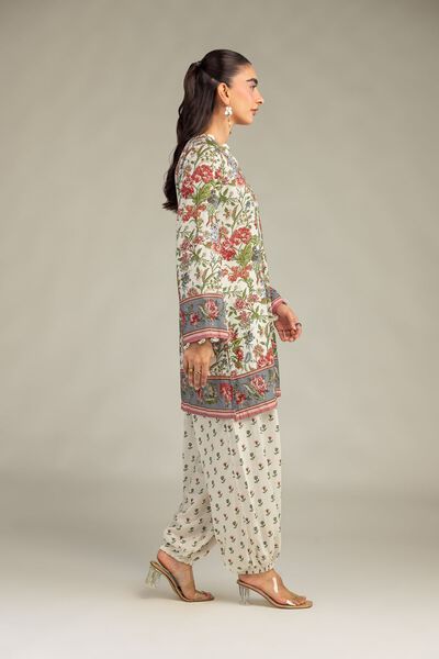Printed | Raw Silk | Floral Silk Pants | GBP 30.00